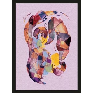 Urban Cotton art print Vogel paars large