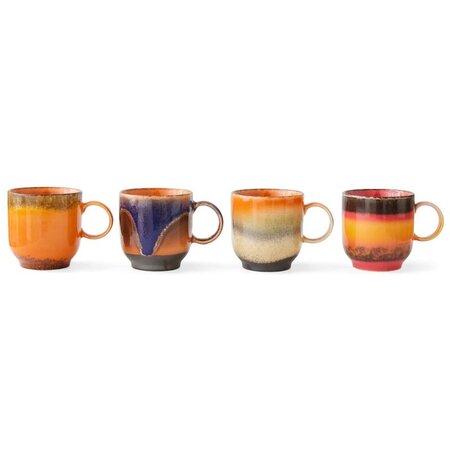 HKliving HKliving koffiekop Brazil, set of 4
