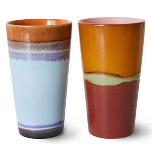 HKliving Latte Mugs Clash, set of 2