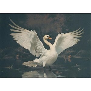 Urban Cotton wandkleed Swan Lake large