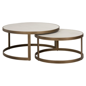 Richmond Salontafel Whitebone brass