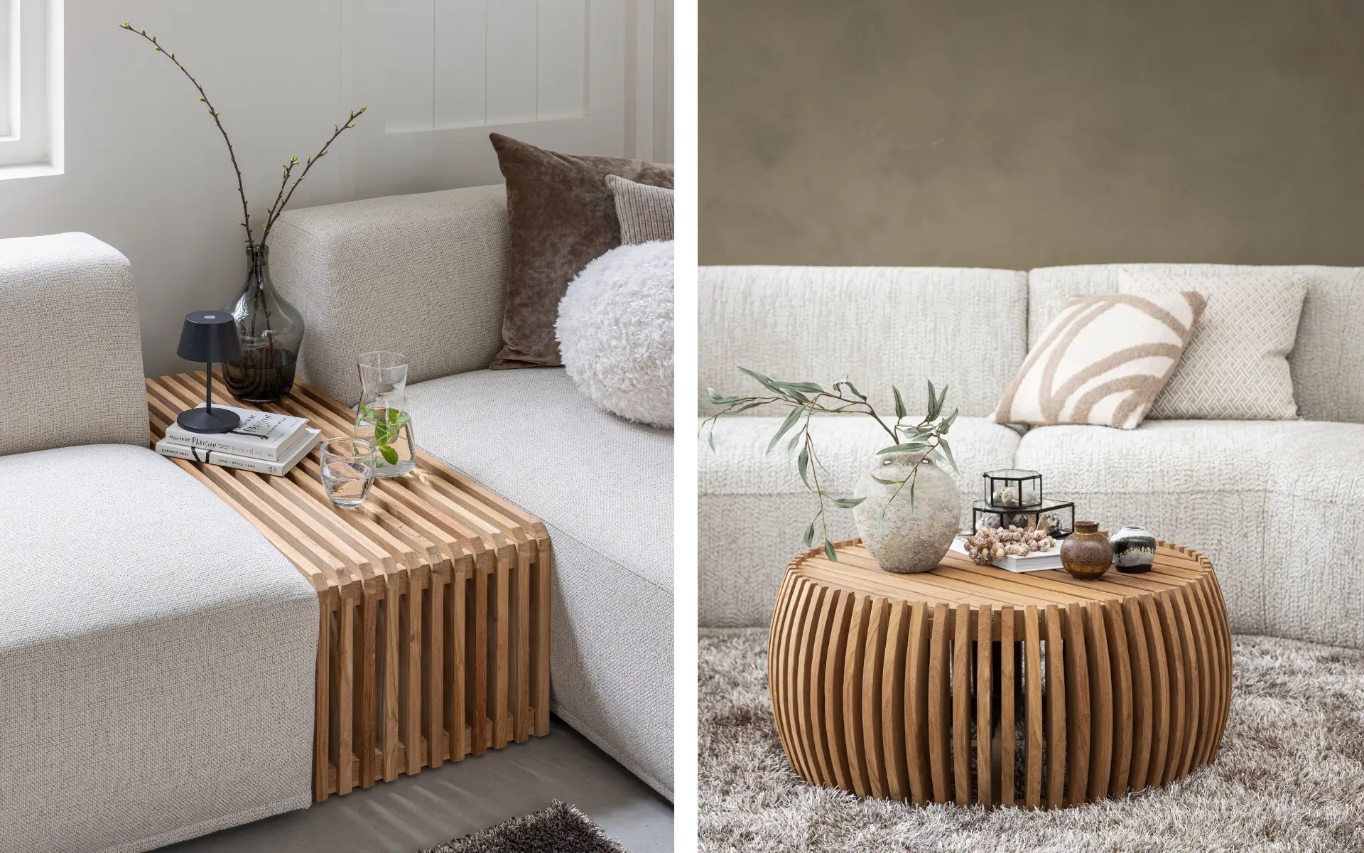 Tafelserie met houten latjes