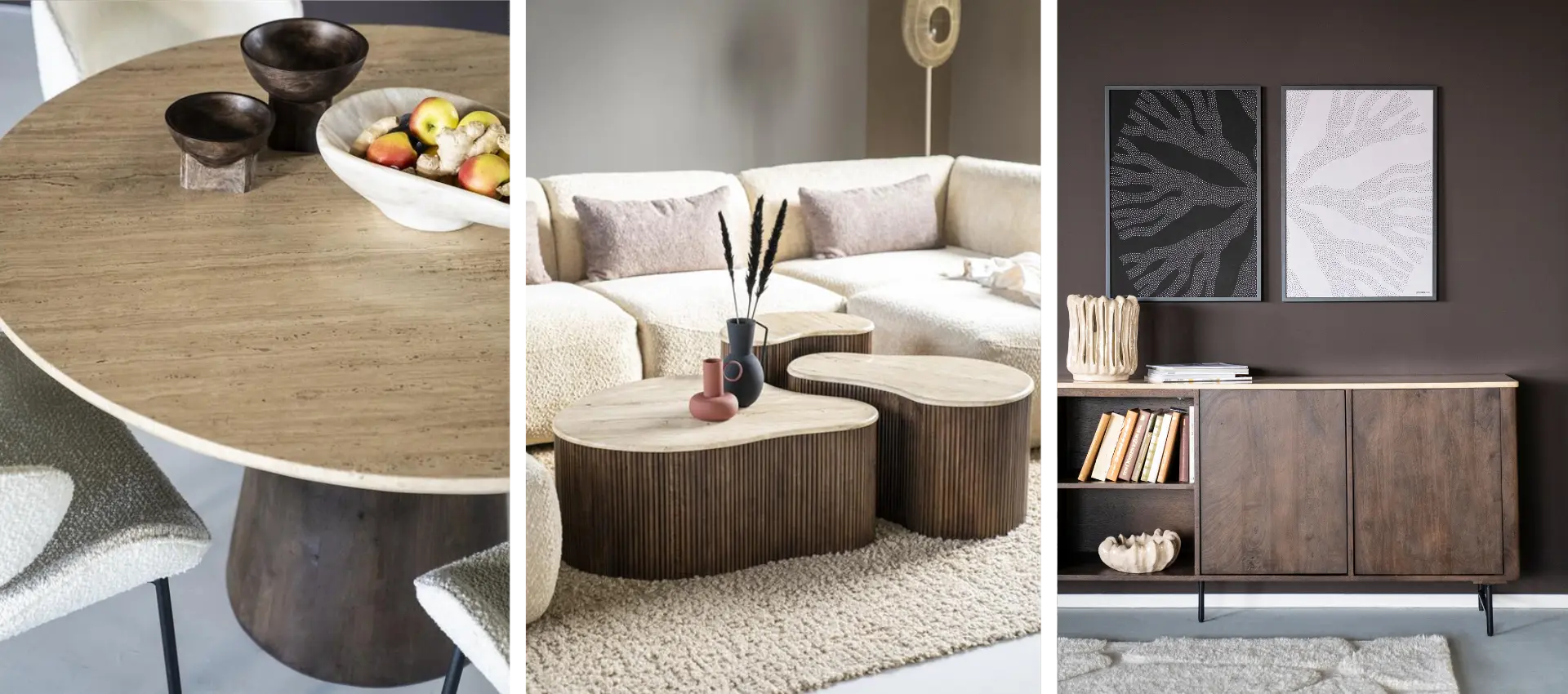 Travertin gecombineerd met mangohout