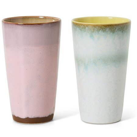 HKliving HKliving latte mok fresco, set van 2