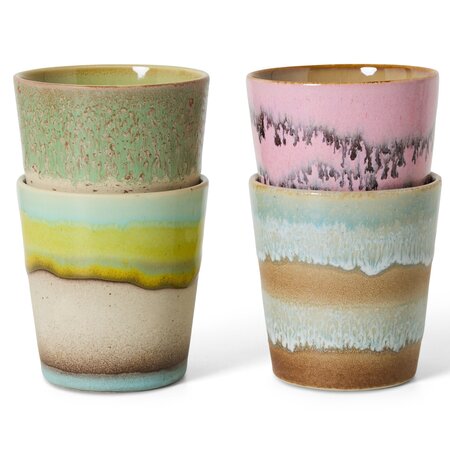 HKliving HKliving koffiemok pop art, set van 4