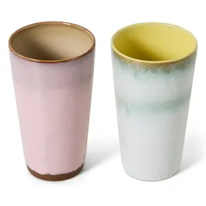 HKliving HKliving lattemok Fresco, set van 2