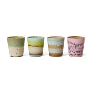 HKliving koffiemok Pop art, set van 4