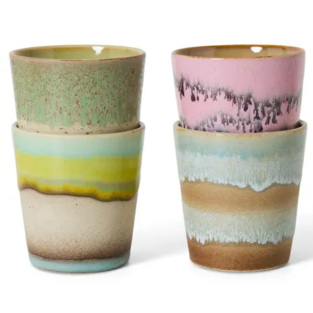 HKliving HKliving koffiemok Pop art, set van 4