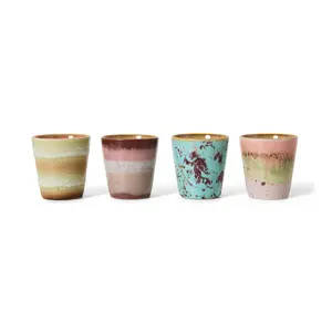 HKliving ristrettomok Futurism, set van 4