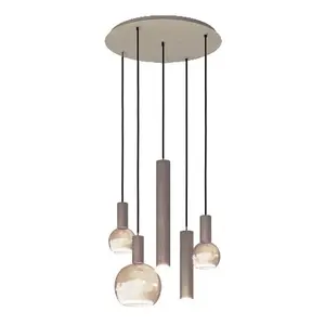 Ztahl hanglamp Riva 5 rond quartz