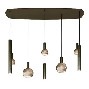 Ztahl hanglamp Riva 8 deens ovaal platinum