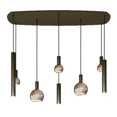 Ztahl Ztahl hanglamp Riva 8 deens ovaal platinum