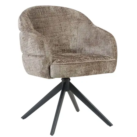 Eetkamerstoel Lio taupe met zwart frame