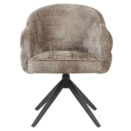 Eetkamerstoel Lio taupe met zwart frame