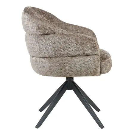 Eetkamerstoel Lio taupe met zwart frame