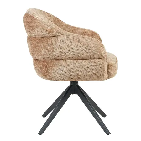 Eetkamerstoel Lio kaneel met zwart frame