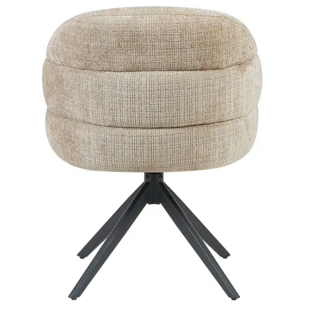 Eetkamerstoel Lio beige met zwart frame