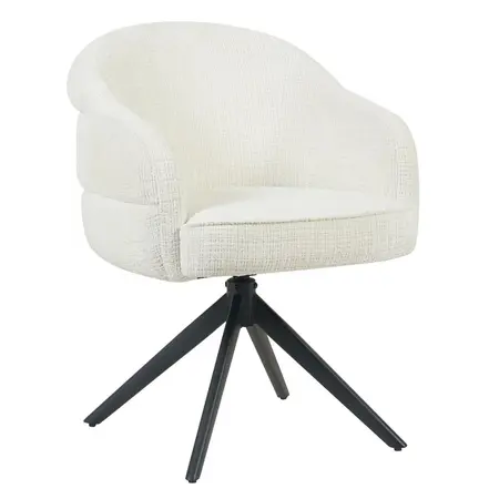 Eetkamerstoel Lio naturel met zwart frame