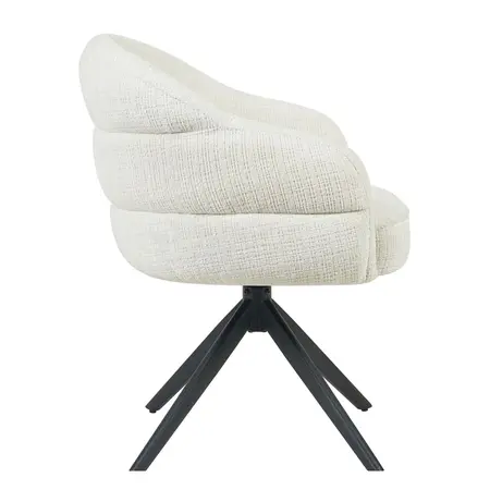 Eetkamerstoel Lio naturel met zwart frame