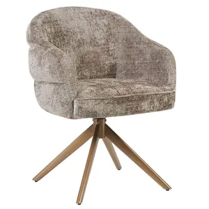 Eetkamerstoel Lio taupe met anodic brown frame