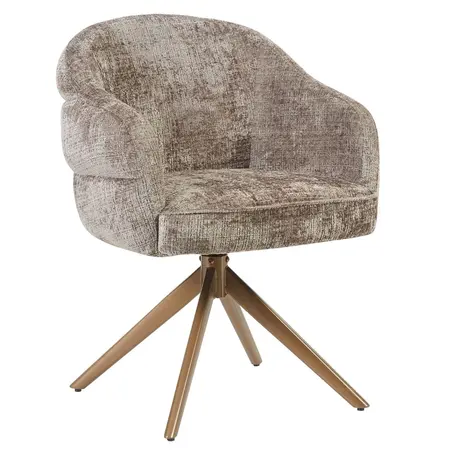 Eetkamerstoel Lio taupe met anodic brown frame