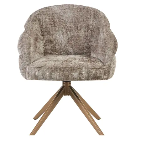 Eetkamerstoel Lio taupe met anodic brown frame