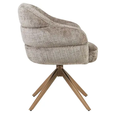 Eetkamerstoel Lio taupe met anodic brown frame