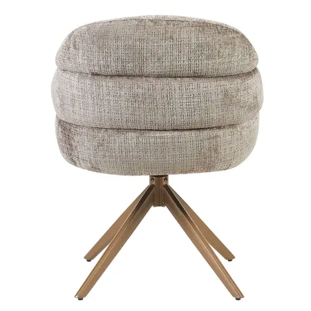 Eetkamerstoel Lio taupe met anodic brown frame