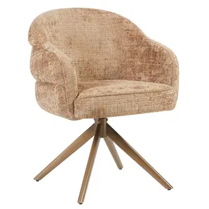 Eetkamerstoel Lio kaneel met anodic brown frame