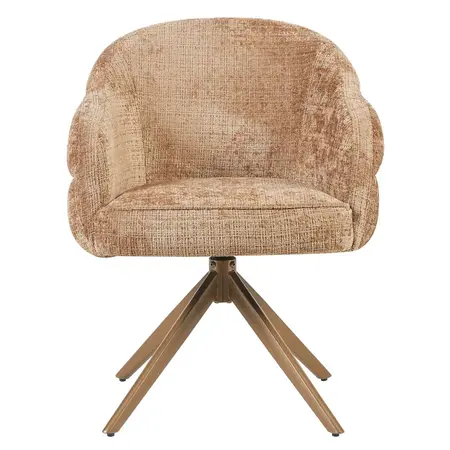 Eetkamerstoel Lio kaneel met anodic brown frame