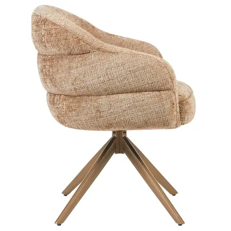 Eetkamerstoel Lio kaneel met anodic brown frame