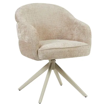 Eetkamerstoel Lio beige met beige frame