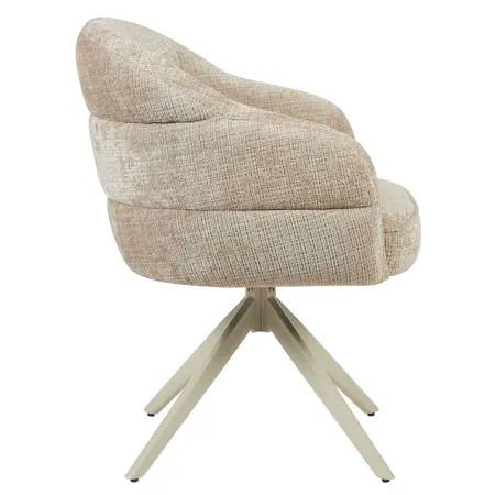 Eetkamerstoel Lio beige met beige frame