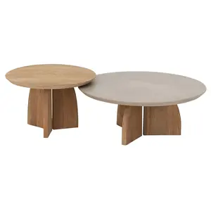 DTP Home salontafel Nova travertin, set van 2