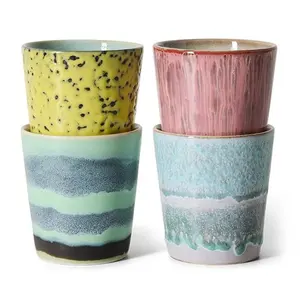 HKliving koffiemok artistic, set van 4