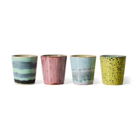 HKliving HKliving koffiemok artistic, set van 4