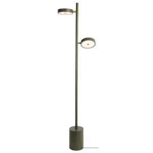 Good&Mojo vloerlamp Okinawa essenhout 2-kap groen
