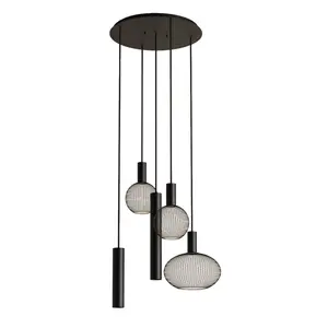 Ztahl hanglamp Como 5 rond zwart