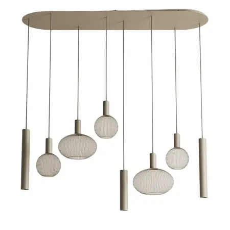 Ztahl Ztahl hanglamp Como 8 ovaal quartz