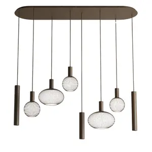 Ztahl hanglamp Como 8 ovaal platinum