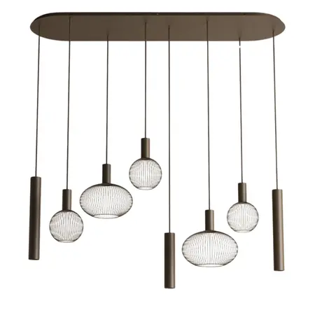 Ztahl Ztahl hanglamp Como 8 ovaal platinum