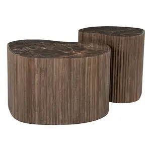 By-Boo salontafel Nice bruin, set van 2