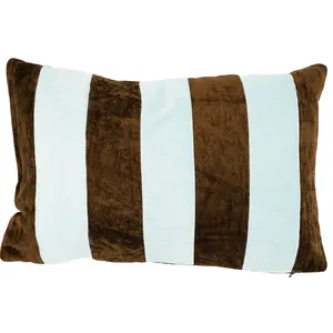 By-Boo Sierkussen Stripey lichtblauw / bruin
