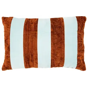 By-Boo Sierkussen Stripey lichtblauw / caramel