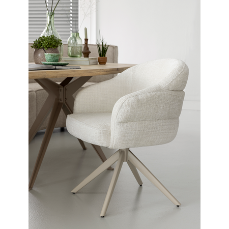 Eetkamerstoel Lio naturel met beige frame