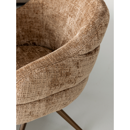 Eetkamerstoel Lio kaneel met anodic brown frame