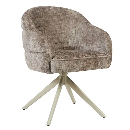 Eetkamerstoel Lio taupe met beige frame