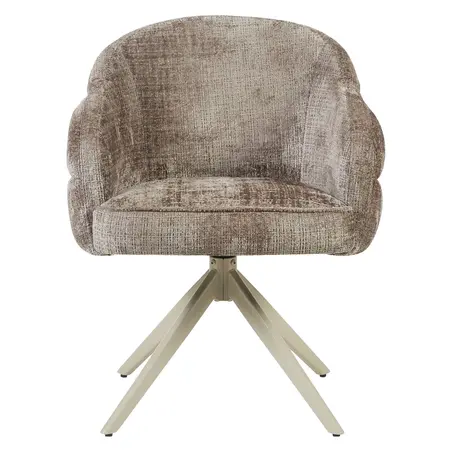 Eetkamerstoel Lio taupe met beige frame