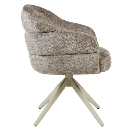Eetkamerstoel Lio taupe met beige frame