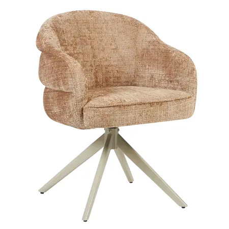 Eetkamerstoel Lio kaneel met beige frame